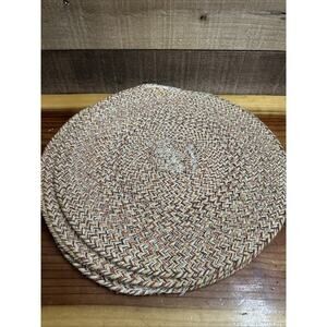 Round Braided Fall Colored Placements 15” Set Of 6